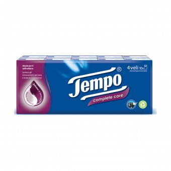 TEMPO FAZZOLETTI COMPLETE CARE 10 pacchi x 9 fazzoletti 4 VELI, FAZZOLETTI / VELINE, S044943, 86000