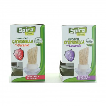 SPIRA GREEN DIFFUSORE SEQUOIA CITRONELLA + GERANIO+ LAVANDA ASSORTITO DURATA FINO A 60 GIORNI, INSETTICIDI VOLANTI, S153581, 86508
