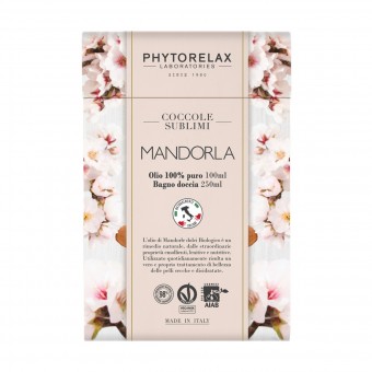 PHYTORELAX COCCOLE SUBLIMI COFANETTO MANDORLA - OLIO 100% PURO 100 ML + BAGNO DOCCIA 250 ML, CONFEZIONI REGALO, S160158, 86521