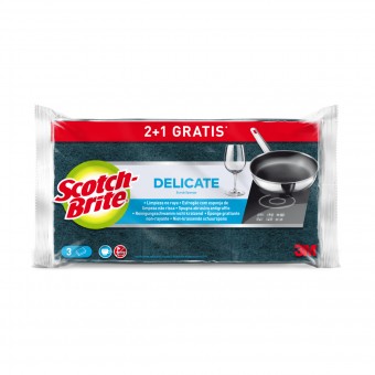 SCOTCH BRITE STROFINETTO SPUGNA ANTIGRAFFIO DELICATE 2 +1 PZ, SPUGNE PIATTI E CUCINA/PANNI SPUGNA, S032293, 86560