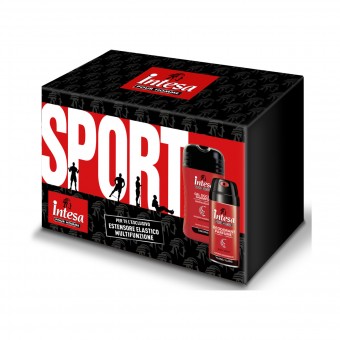 INTESA POUR HOMME COFANETTO - DOCCIA SHAMPOO GINSENG 250 ML + DEODORANT YLANG-YLANG 150 ML + ESTENSORE ELASTICO MULTIFUNZIONE, CONFEZIONI REGALO, S160229, 86679