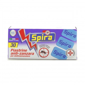 SPIRA INSETTICIDA PIASTRINE ANTIZANZARA PER ELETTROEMANATORE 30 PZ, INSETTICIDI VOLANTI, S023735, 86874