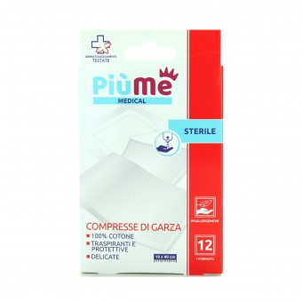 PIUME PRIMO SOCCORSO COMPRESSA DI GARZA 12 PZ 18*40 CM, MEDICAZIONE & PRONTO SOCCORSO, S160384, 86894