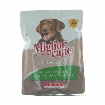 MIGLIOR CANE I PREFERITI BOCCONI IN SALSA CON POLLO E VERDURE BUSTA 300 GRAMMI, NUTRIZIONE, S132623, 86932