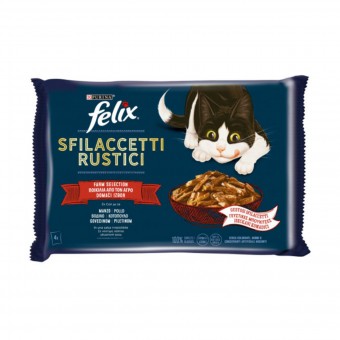 FELIX SFILACETTI RUSTICI 4 BUSTE DA 80 Grammi 2 BUSTE MANZO 2 BUSTE POLLO, NUTRIZIONE, S160488, 87008