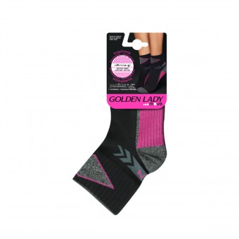GOLDEN LADY MOVE CALZA MOVING CALZINO SPORTIVO NERO/FUCSIA TAGLIA UNICA , CALZE, COLLANT & GAMBALETTI, S148145, 87190