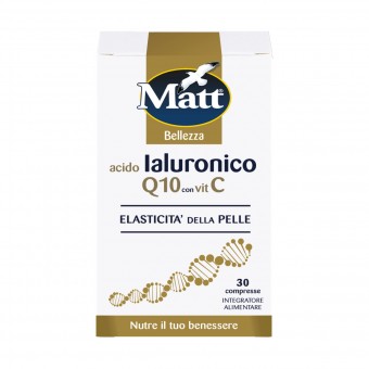 MATT ACIDO IALURONICO Q10 CON VIT C ELASTICITA' DELLA PELLE 30 COMPRESSE INTEGRATORE ALIMENTARE, INTEGRATORI, S160592, 87216