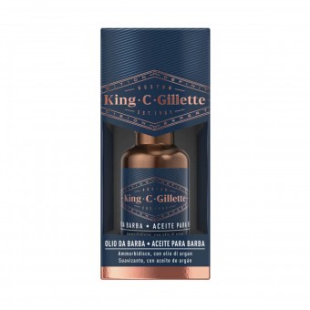 KING C GILLETTE OLIO DA BARBA CON OLIOD DI ARGAN 30 ML, ACCESSORI RASATURA, S160651, 87361