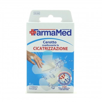 FARMAMED CEROTTO CICATRIZZANTE CON BATTERIOSTATICO 6 PZ 2 FORMATI EXTRALARGE, MEDICAZIONE & PRONTO SOCCORSO, S149271, 87437