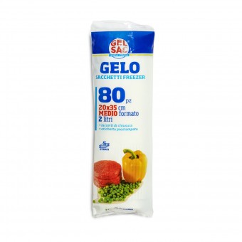 GEL SAC 80 SACCHI GELO IN PE VERGINE FORMATO MEDIO 20x35 IN ROTOLO , SACCHETTI SPAZZATURA, S160860, 87682