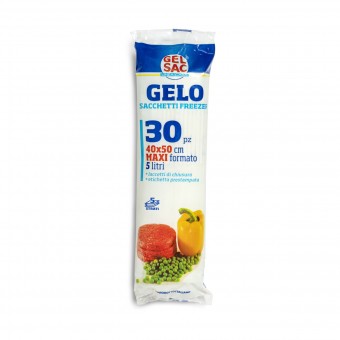 GEL SAC 30 SACCHI GELO IN PE VERGINE FORMATO MAXI 40x50 ROTOLO, SACCHETTI SPAZZATURA, S160862, 87684