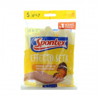 SPONTEX GUANTI EFFETTO SETA IN LATTICE TAGLIA SMALL 6 1/2-7, GUANTI, S141339, 87687