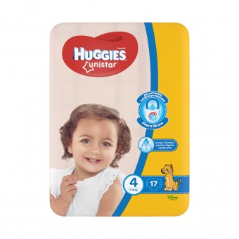 HUGGIES PANNOLINI BIMBO UNISTAR 4 MAXI 7-18 KG.17 PZ., PANNOLINI, S138871, 87730