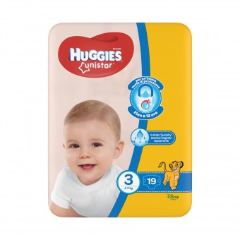 HUGGIES PANNOLINI BIMBO UNISTAR 3 MIDI 4-9 KG.19 PZ., PANNOLINI, S138872, 87731