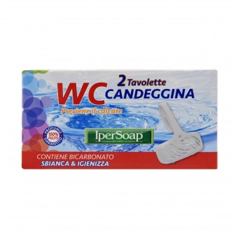 IPERSOAP WC TAVOLETTA SOLIDA CON CANDEGGINA 40 GR 2 PZ, CURA WC, S160924, 87831