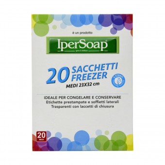 IPERSOAP SACCHETTI FREEZER MEDI 23x32 CM 20 PZ, SACCHETTI / VASCHETTE ALIMENTARI, S160949, 87837