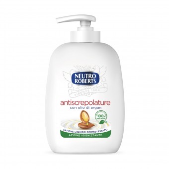 NEUTRO ROBERTS SAPONE LIQUIDO ANTISCREPOLATURE CON OLIO DI ARGAN AZIONE IGIENIZZANTE DISPENSER 200 ML, SAPONI, S161162, 88114