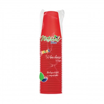 BIBO NATURAL COLOR BICCHIERI ROSSI 200cc BIODEGRADABILI e COMPOSTABILI 50 PEZZI, ACCESSORI TAVOLA USA E GETTA, S161171, 88131