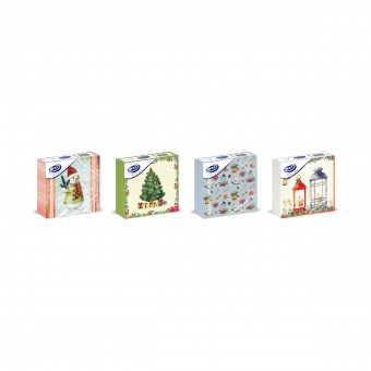 NICKY TOVAGLIOLI 33x33 CM 1 VELO 40 PEZZI HOLIDAY CHRISTMAS DECORI ASSORTITI, TOVAGLIOLI CARTA, S161286, 88412