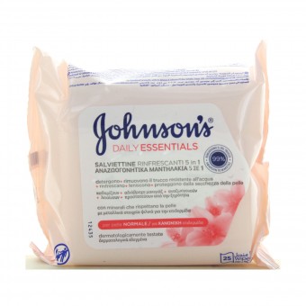 JOHNSON'S FACE CARE 25 SALVIETTE STRUCCANTI RINFRESCANTI, PULIZIA VISO DONNA, S033466, 88546