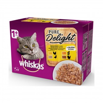 WHISKAS STRACCETTI SELEZIONE DELICATA IN GELATINA 12 BUSTE DA 85 grammi, NUTRIZIONE, S161417, 88567