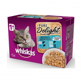 WHISKAS STRACCETTI SELEZIONE PESCE IN GELATINA 12 BUSTE DA 85 grammi , NUTRIZIONE, S161418, 88568