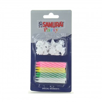 SAMURAI PARTY 24 CANDELE PER RICORRENZE PARTICOLARI, ACCESSORI PREPARATI PER ALIMENTI, S044147, 88712