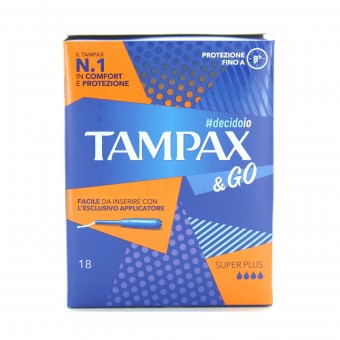 TAMPAX & GO ASSORBENTI INTERNI SUPER PLUS 18 PZ, ASSORBENTI INTERNI, S158659, 88764