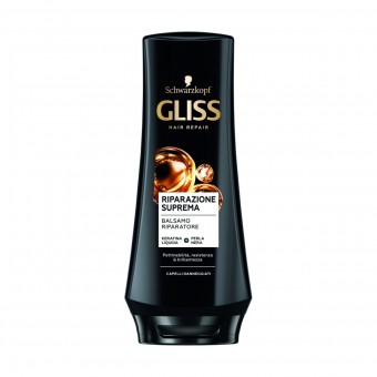 GLISS BALSAMO RIPARAZIONE SUPREMA RIPARATORE CAPELLI DANNEGGIATI 200 ML, DOPO SHAMPOO, S161686, 89033