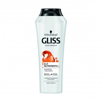 GLISS SHAMPOO + BALSAMO 2in1 NUTRIMENTO CAPELLI NORMALI 225 ML , SHAMPOO, S161693, 89040