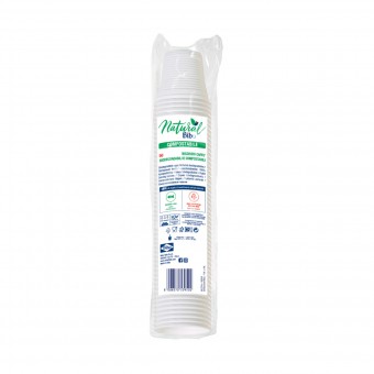 BIBO NATURAL 50 BICCHIERI CAFFE' BIANCHI BIODEGRADABILI E COMPOSTABILI 80 CC, ACCESSORI TAVOLA USA E GETTA, S159897, 89151
