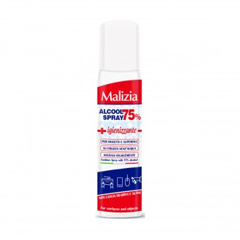 MALIZIA ALCOOL SPRAY 75% IGIENIZZANTE PER OGGETTI e SUPERFICI 100 ML, SGRASSATORI/PICCOLE SUPERFICI, S161966, 89401