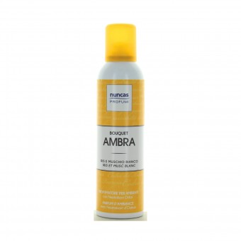 NUNCAS COMPAGNIA DEI PROFUMI PROFUMATORE PER AMBIENTI SPRAY BOUQUET AMBRA IRIS E MUSCHIO BIANCO 250 ML , ANTIODORE AZIONE ISTANTANEA, S151711, 89647