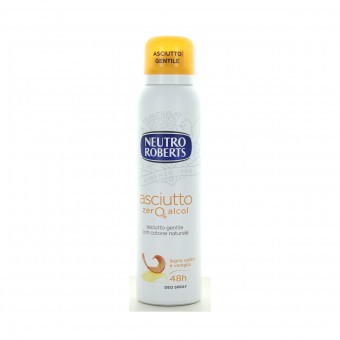 NEUTRO ROBERTS DEODORANTE SPRAY ASCIUTTO LEGNO SANDALO e PATCHOULI 150 ML, DEODORANTI ANTIODORE PER PERSONA, S162402, 89828