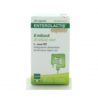 ENTEROLACTIS INTEGRATORE ALIMENTARE DI FERMENTI LATTICI VIVI 20 CAPSULE, INTEGRATORI, S157413, 89892