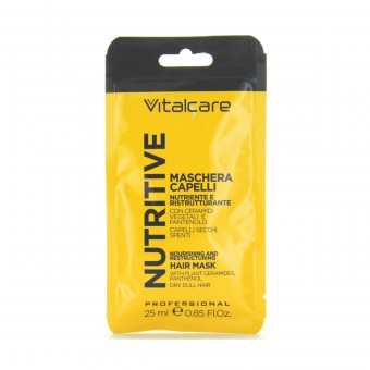 VITALCARE NUTRITIVE MASCHERA NUTRE E RISTRUTTURA CAPELLI SECCHI-SFIBRATI BUSTINA MONODOSE 25 ML, DOPO SHAMPOO, S092026, 89951