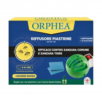 ORPHEA PROTEZIONE CASA EMANATORE ELETTRICO PER PIASTRINE + 18 PIASTRINE, INSETTICIDI VOLANTI, S162733, 90492