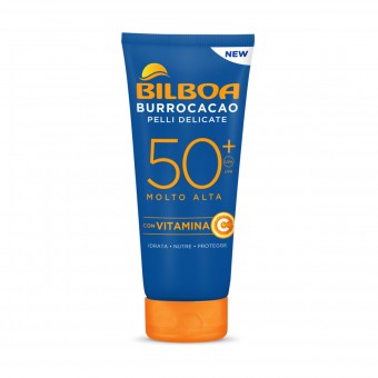 BILBOA BURROCACAO CREMA PELLI DELICATE SPF50+ CON VITAMINA C TUBO 180 ML, SOLARI, S162822, 90728