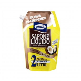 MIL MIL SAPONE LIQUIDO MANI RICARICA BUSTA 2 LITRI COCCO & VANIGLIA, SAPONI, S111868, 90837
