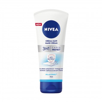 NIVEA HAND CREMA MANI 3in1 ANTIBATTERICA CARE & PROTECT 75 ML , MEDICAZIONE & PRONTO SOCCORSO, S162918, 91089