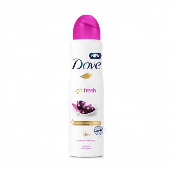 DOVE DEODORANTE GO FRESH ACAI BERRY & WATERLILY SCENT SPRAY 150 ML, DEODORANTI ANTIODORE PER PERSONA, S163175, 91370