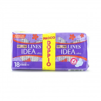 LINES IDEA ULTRA ALI GIORNO PACCO DOPPIO 18 PZ , ASSORBENTI ESTERNI, S163400, 92038