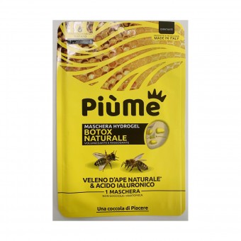 PIUME MASCHERA VISO HYDROGEL BOTOX NATURALE VOLUMIZZANTE RASSODANTE VELENO D'APE NATURALE E ACIDO IALURONICO IN TNT, CURA VISO DONNA, S162889, 92700