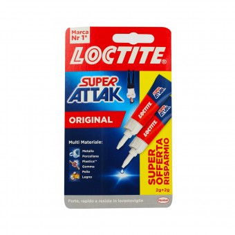 LOCTITE SUPER ATTAK ORIGINAL 2g+2g - 2 pezzi, PENNE, MATITE, COLORI & CO, S163368, 92772
