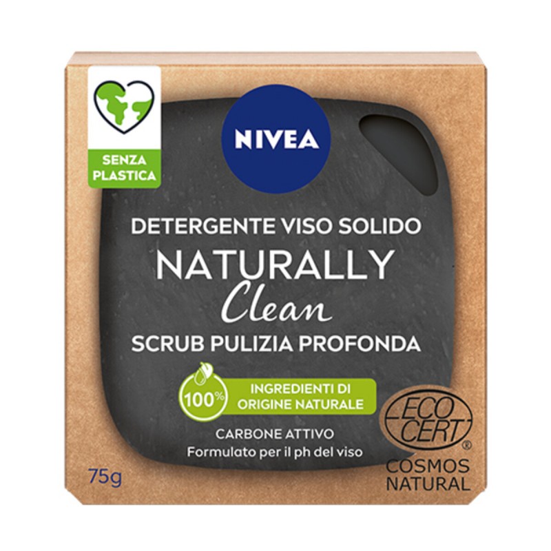 NIVEA VISO DETERGENTE SOLIDO NATURALLY CLEAN SCRUB PULIZIA PROFONDA
