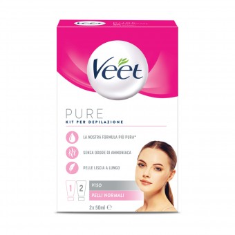 VEET PURE KIT DEPILAZIONE VISO CREMA PELLI NORMALI 100 ML , CREME DEPILATORIE, S163735, 93531