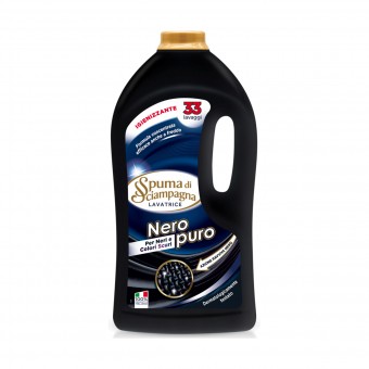 SPUMA DI SCIAMPAGNA DETERSIVO BUCATO LAVATRICE LIQUIDO NERO PURO IGIENIZZANTE 33 LAVAGGI 1485 ML, BUCATO LANA DELICATI CAPI NERI SPECIFICI, S086142, 93681