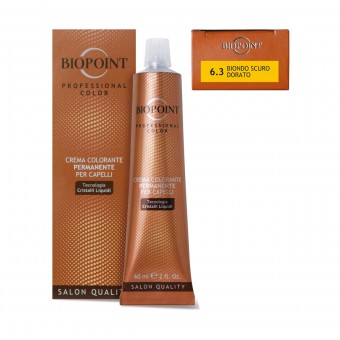 BIOPOINT PROFESSIONAL COLOR CREMA COLORANTE PERMANENTE 6.3 BIONDO SCURO DORATO, COLORANTI, S163756, 93961
