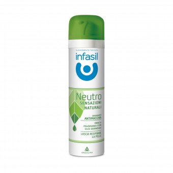 INFASIL DEODORANTE SPRAY NEUTRO SENSAZIONI NATURALI ANTIMACCHIA FRESCA FRAGRANZA CON OLIO ESSENZIALE 150 ML, DEODORANTI ANTIODORE PER PERSONA, S163972, 94472