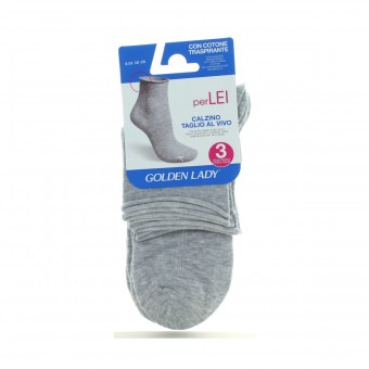 GOLDEN LADY CALZINO x LEI TAGLIO VIVO GRIGIO MELANGE CHIARO 3 PAIA TAGLIA S/M, CALZE, COLLANT & GAMBALETTI, S159579, 94621